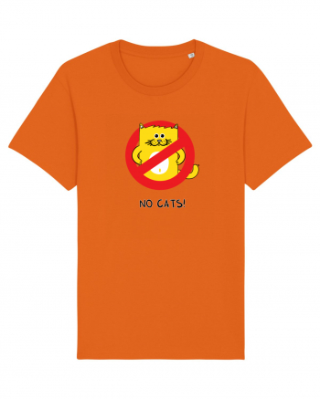 No Cats Bright Orange