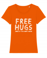 Free hugs Tricou mânecă scurtă guler larg fitted Damă Expresser