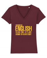 ENGLISH Tricou mânecă scurtă guler V Damă Evoker