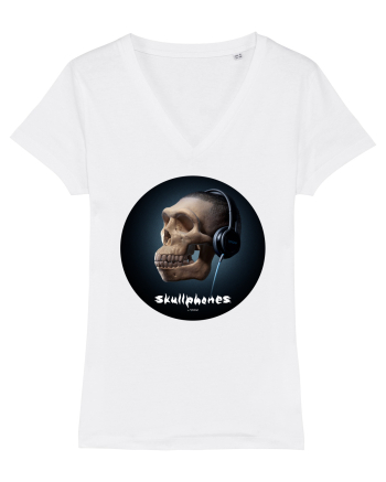 Craniu cu casti - skullphones 17 White