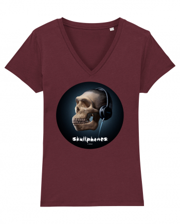 Craniu cu casti - skullphones 17 Burgundy