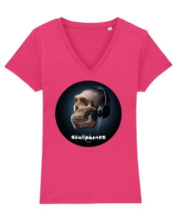 Craniu cu casti - skullphones 17 Raspberry