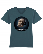 Craniu cu casti - skullphones 17 Tricou mânecă scurtă guler V Bărbat Presenter