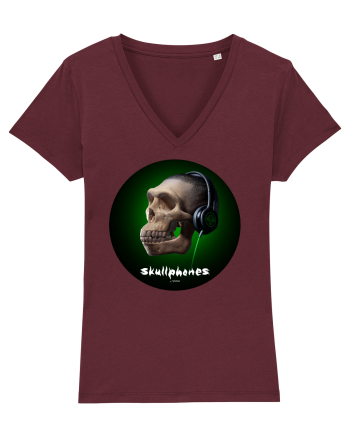 Craniu cu casti - skullphones 18 Burgundy
