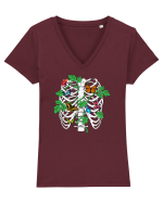 Butterfly ribcage Tricou mânecă scurtă guler V Damă Evoker
