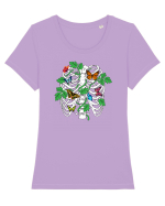 Butterfly ribcage Tricou mânecă scurtă guler larg fitted Damă Expresser