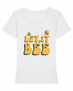 Let it Bee Tricou mânecă scurtă guler larg fitted Damă Expresser