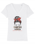 Camping Hair Don't Care Tricou mânecă scurtă guler V Damă Evoker