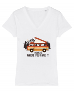 Home is where you park it Tricou mânecă scurtă guler V Damă Evoker