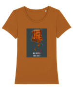 Make me great again! Tricou mânecă scurtă guler larg fitted Damă Expresser