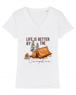 Life is better by the campfire Tricou mânecă scurtă guler V Damă Evoker