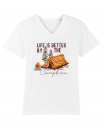 Life is better by the campfire Tricou mânecă scurtă guler V Bărbat Presenter