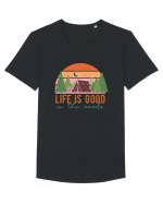 Life is good in the woods Tricou mânecă scurtă guler larg Bărbat Skater