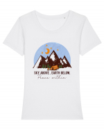 Sky Above Earth Below Tricou mânecă scurtă guler larg fitted Damă Expresser