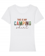 This is my camping shirt Tricou mânecă scurtă guler larg fitted Damă Expresser