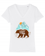 Wild and Free Tricou mânecă scurtă guler V Damă Evoker