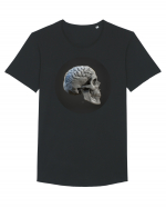 Craniu (cu creier) skullbrain 01 Tricou mânecă scurtă guler larg Bărbat Skater