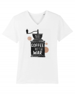 Make Coffee Not War Tricou mânecă scurtă guler V Bărbat Presenter