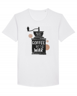 Make Coffee Not War Tricou mânecă scurtă guler larg Bărbat Skater