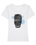 Coffee Tastes Better On Fridays Tricou mânecă scurtă guler larg fitted Damă Expresser