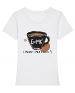 Energy Milk and Coffee Tricou mânecă scurtă guler larg fitted Damă Expresser