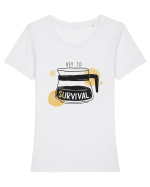 Key to Survival Tricou mânecă scurtă guler larg fitted Damă Expresser