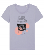 Life Happens Coffee Helps Tricou mânecă scurtă guler larg fitted Damă Expresser