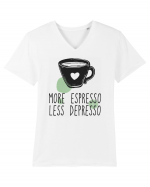 More Espresso Less Depresso Tricou mânecă scurtă guler V Bărbat Presenter