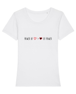 Power of love Tricou mânecă scurtă guler larg fitted Damă Expresser