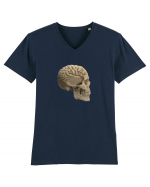 Craniu (cu creier) skullbrain 02 Tricou mânecă scurtă guler V Bărbat Presenter