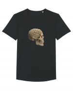 Craniu (cu creier) skullbrain 02 Tricou mânecă scurtă guler larg Bărbat Skater