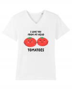 I Love You From My Head Tomatoes Tricou mânecă scurtă guler V Bărbat Presenter