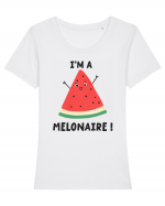 I'm a Melonaire! Tricou mânecă scurtă guler larg fitted Damă Expresser