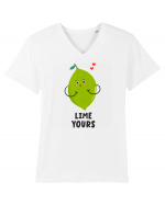 Lime Yours Tricou mânecă scurtă guler V Bărbat Presenter