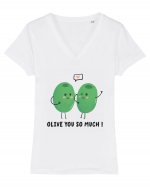 Olive You So Much! Tricou mânecă scurtă guler V Damă Evoker