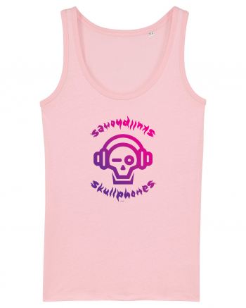 Craniu cu casti - skullphones logo Cotton Pink
