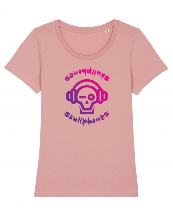 Craniu cu casti - skullphones logo Canyon Pink