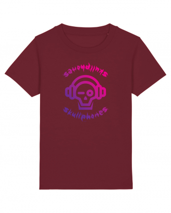 Craniu cu casti - skullphones logo Burgundy