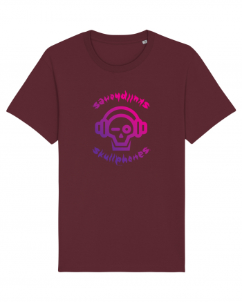 Craniu cu casti - skullphones logo Burgundy