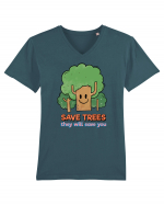 Save Trees, They will Save You Tricou mânecă scurtă guler V Bărbat Presenter