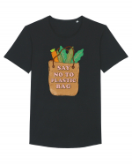 Say No to Plastic Bag Tricou mânecă scurtă guler larg Bărbat Skater