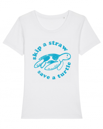 Skip a Straw Save a Turtle White