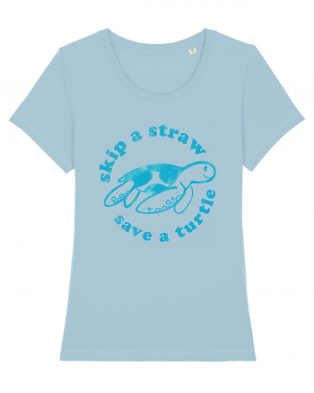 Skip a Straw Save a Turtle Sky Blue