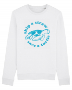 Skip a Straw Save a Turtle Bluză mânecă lungă Unisex Rise