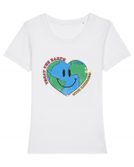 Treat the Earth with Kindness Tricou mânecă scurtă guler larg fitted Damă Expresser