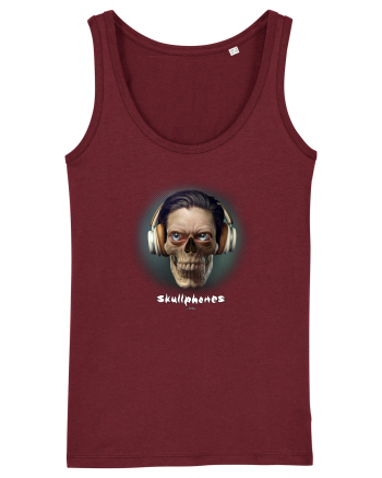 Craniu cu căști- skullphones 01 ochi Burgundy