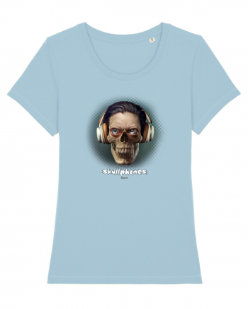 Craniu cu căști- skullphones 01 ochi Sky Blue