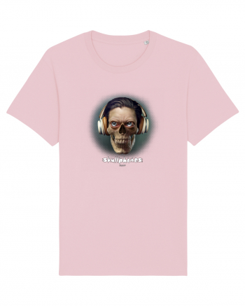 Craniu cu căști- skullphones 01 ochi Cotton Pink