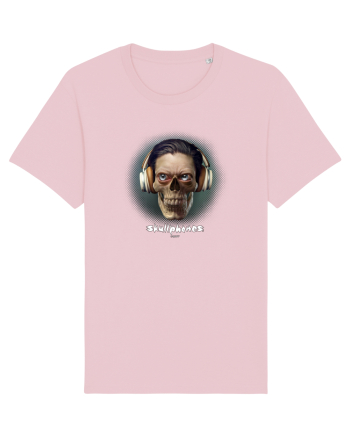 Craniu cu căști- skullphones 01 ochi Cotton Pink