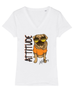 Cu atitudine - Attitude matters Tricou mânecă scurtă guler V Damă Evoker